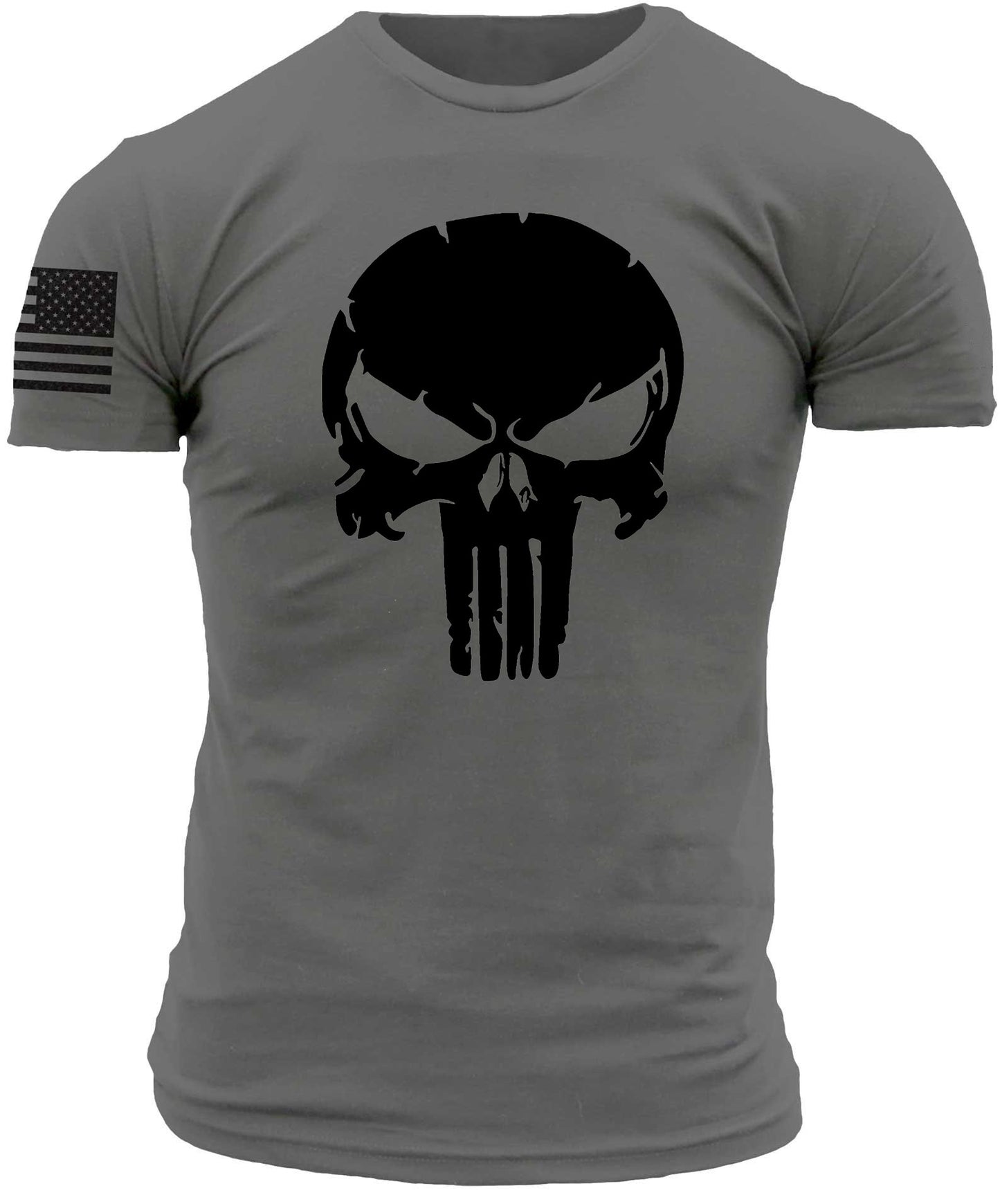 Patriotic Skull dropped USA T-Shirt