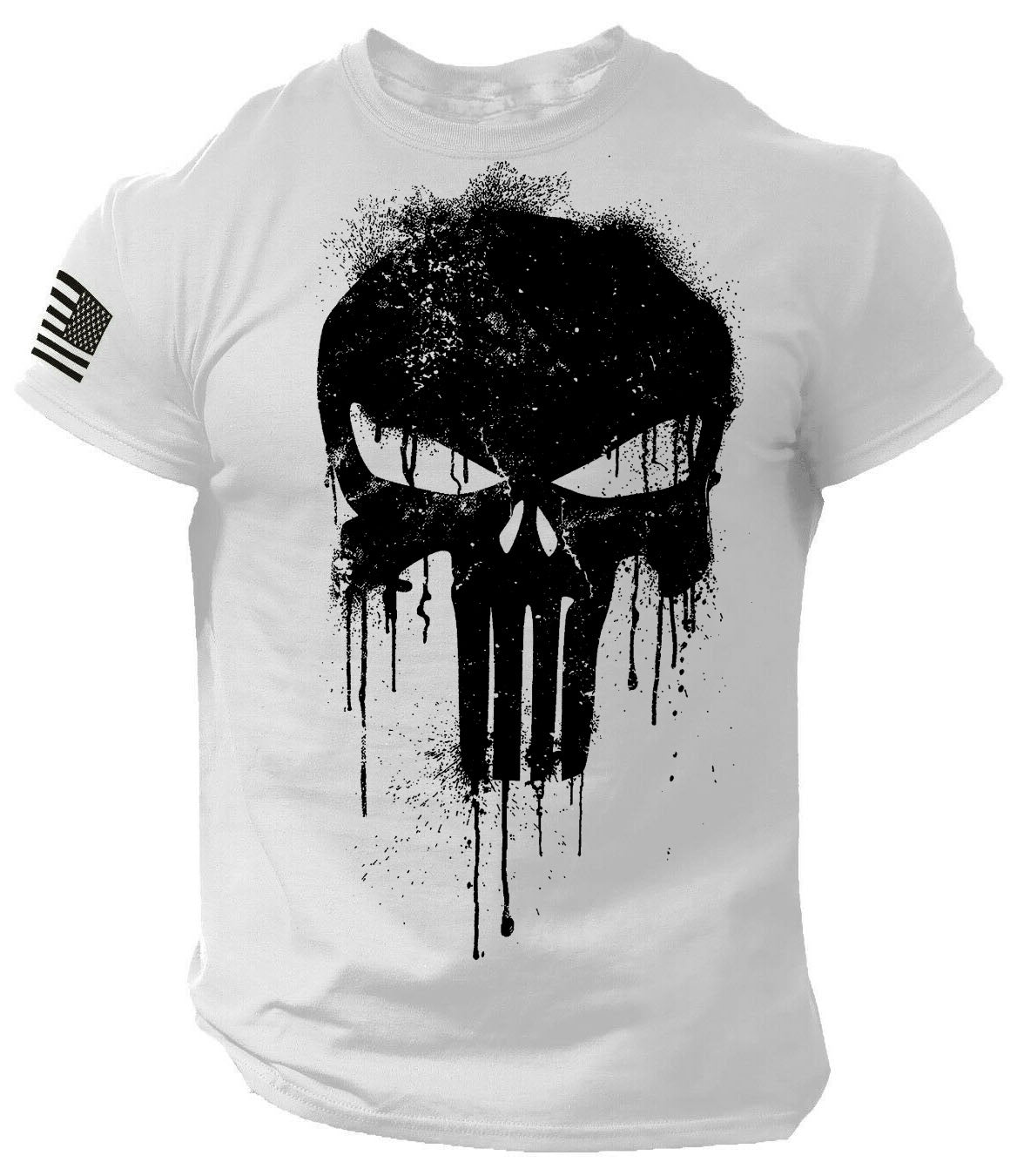 Patriotic Skull dropped T-Shirt