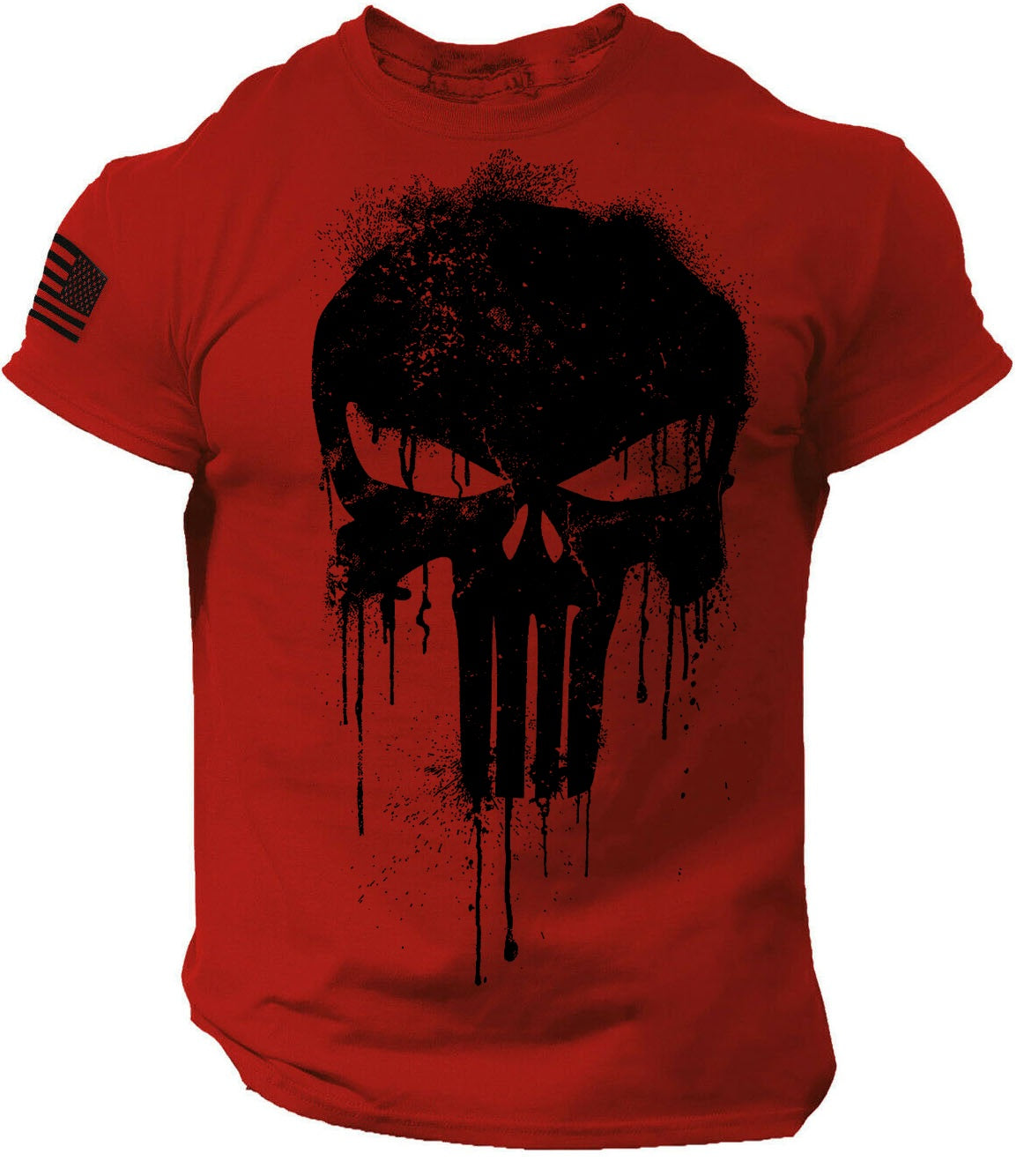 Patriotic Skull dropped T-Shirt