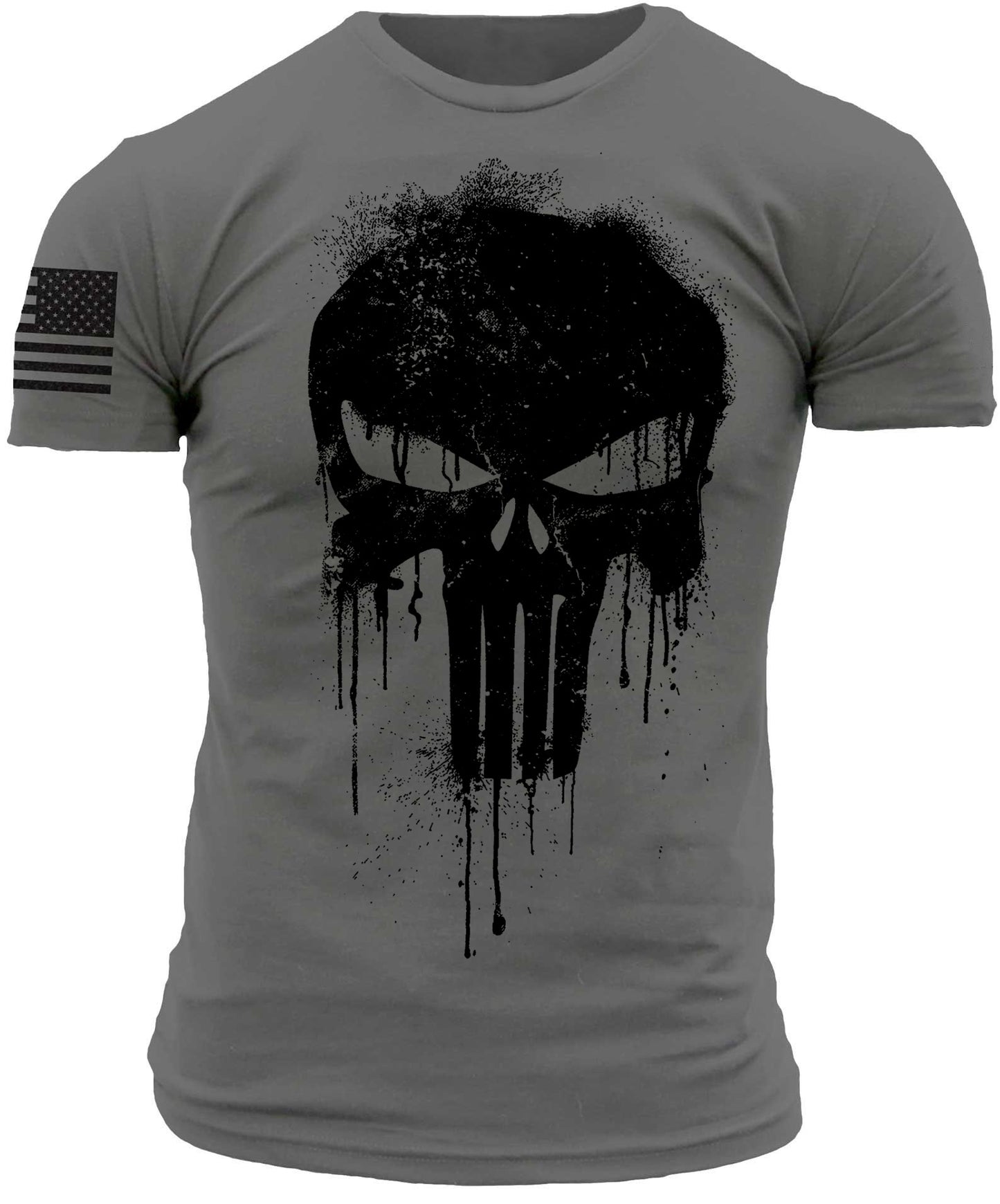 Patriotic Skull dropped T-Shirt