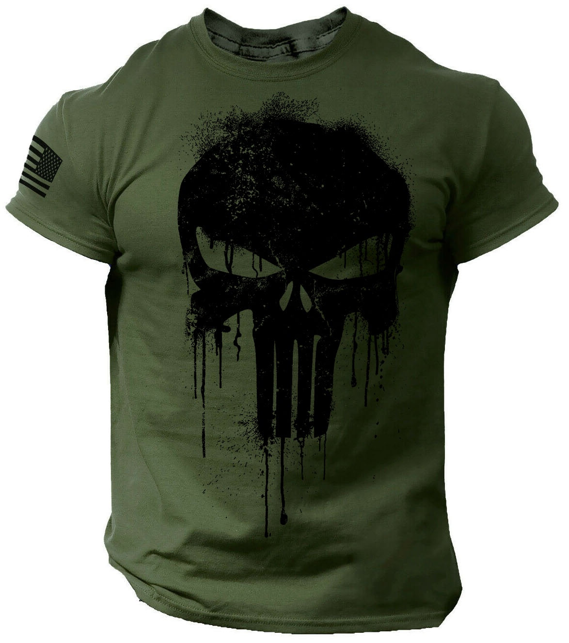 Patriotic Skull dropped T-Shirt