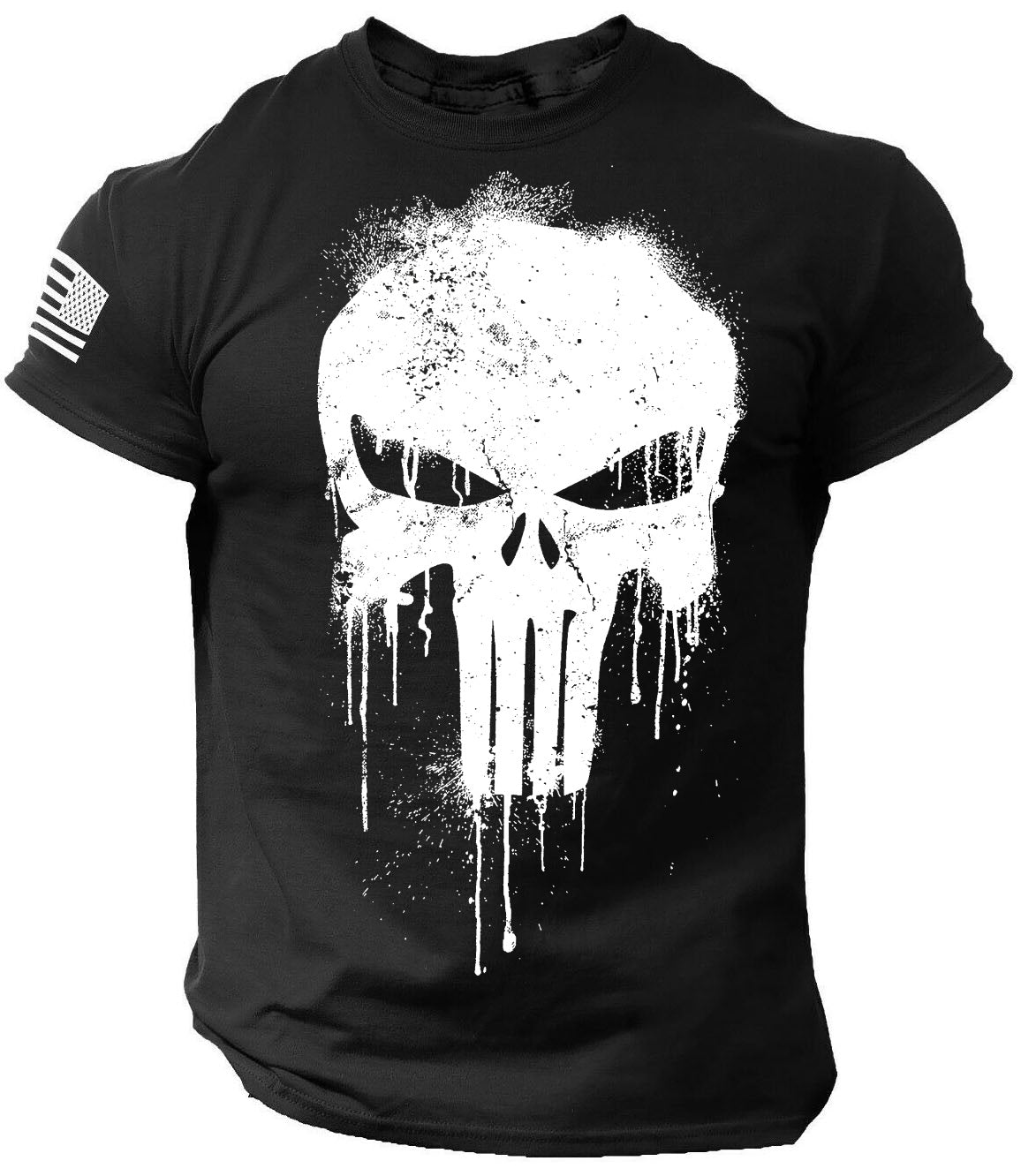 Patriotic Skull dropped T-Shirt