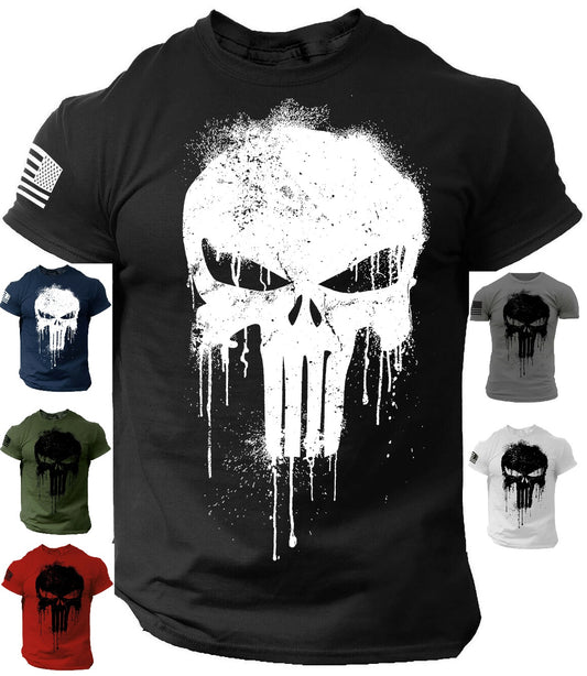 Patriotic Skull dropped T-Shirt